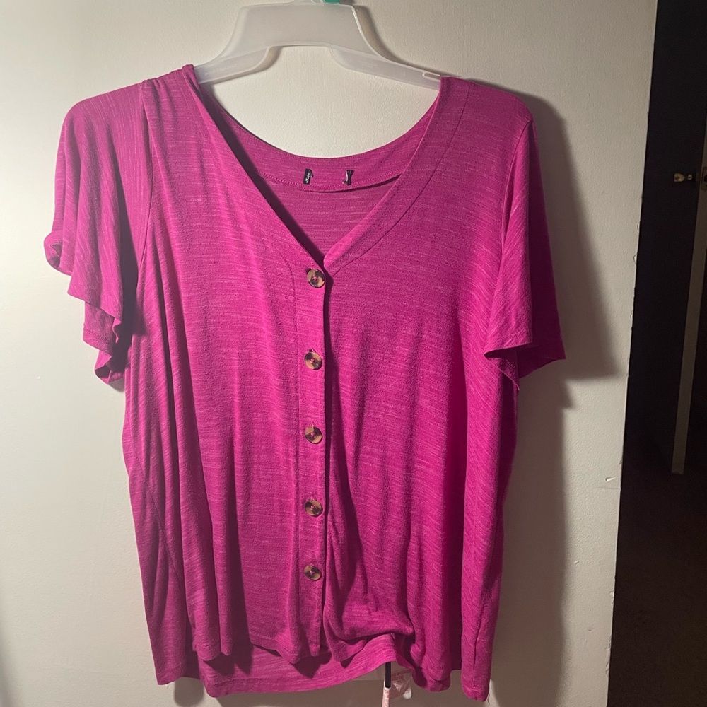 Pink button shirt